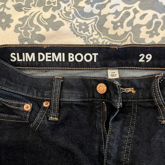 J. Crew Slim Demi Boot Jeans in Rinse wash Raw Hem Size 29 Style BM820 - Picture 6 of 9
